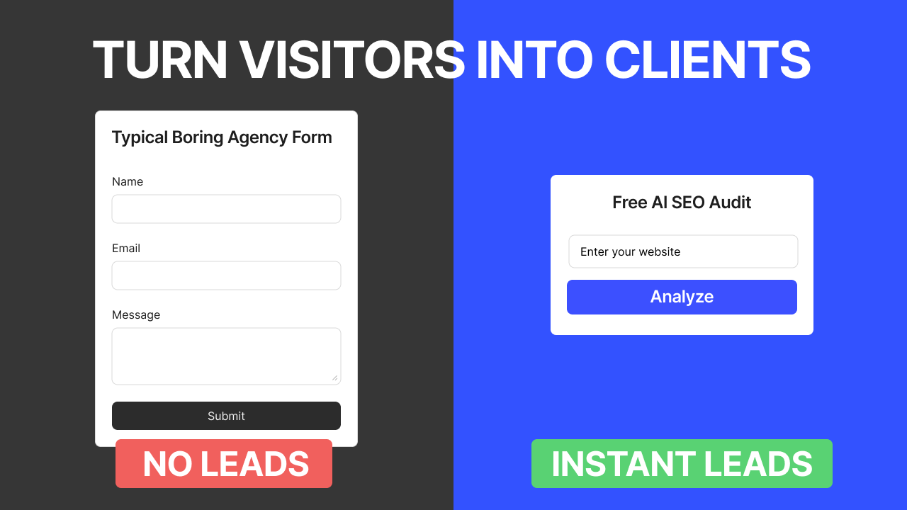 Cookie Cutter Lead Gen Forms vs Instant AI SEO Audit